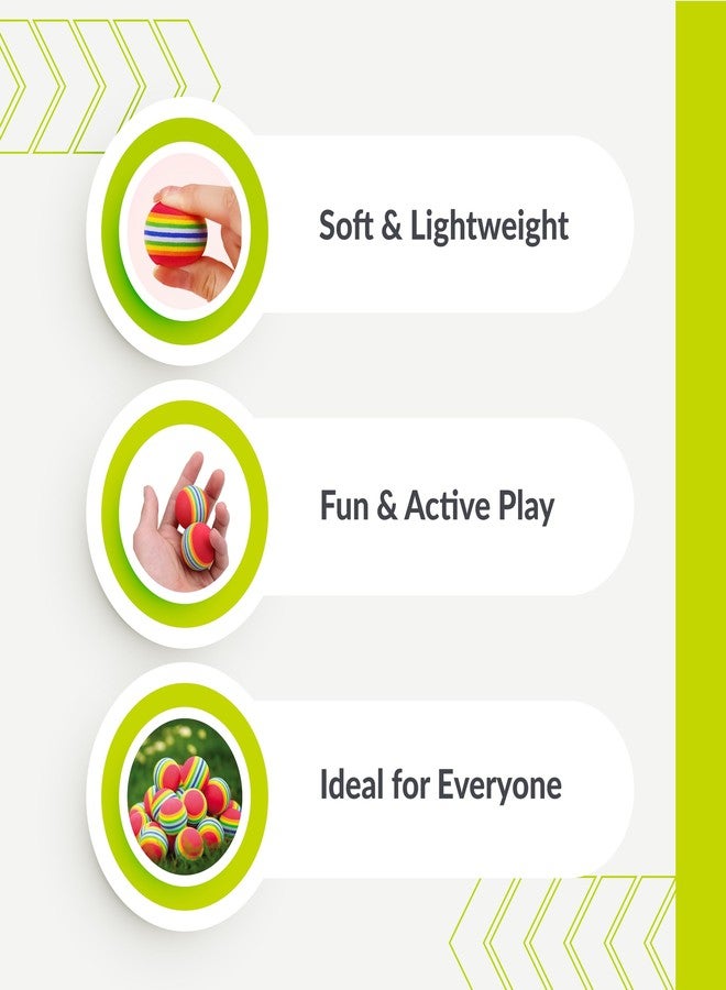 GISCO كرات إسفنجية بألوان قوس قزح من جيسكو (10 قطع) - كرات إسفنجية ناعمة بألوان قوس قزح للعب والتدريب الممتع في الأماكن المغلقة - Image 2